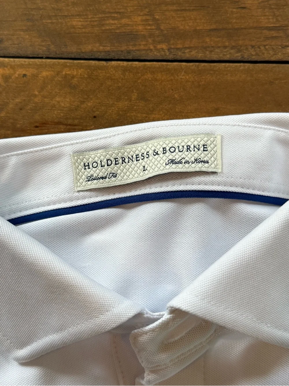 Mens Holderness & Bourne Gryphon RE white polo shirt, size large